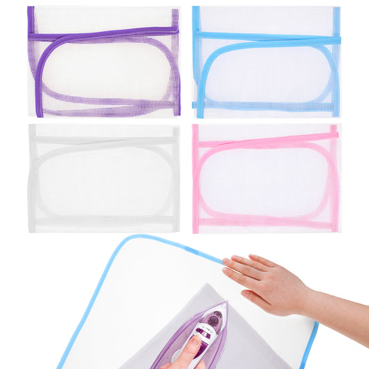 Jeffdad 4 Pack Pressing Cloth for Ironing Scorch Mesh Cloth Saving Ironing Protector Insulation Pad for Sewing and Ironing Iron Fabric Protector Pressing Tool for Ironing Protection 23.6×15.7"(Color2)