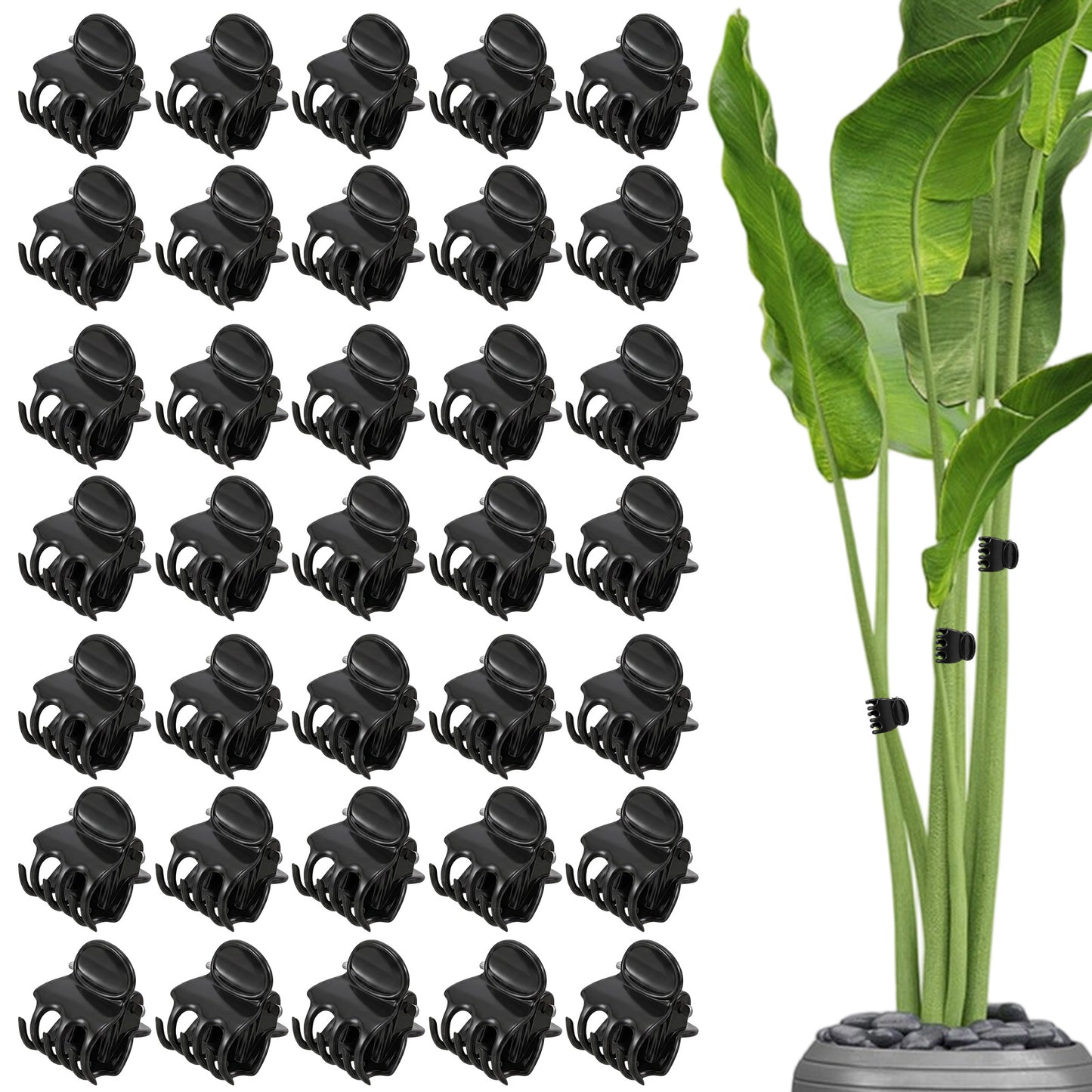 GEEHUA 100PCS Plant Support Clips, Plastic Orchid Clips Plant Clip for Climbing Plants Vine Clip Garden PlantClip for Supporting Stems Vines Stalks Grow Upright Green