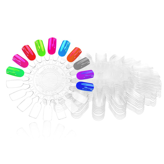cobee 10 pcs nail swatch wheel, Clear nail swatch sticks color swatches, nail polish swatch color wheel for Nail Polish Color Show Nail Manicure Practice Sample(Ellipsoid)