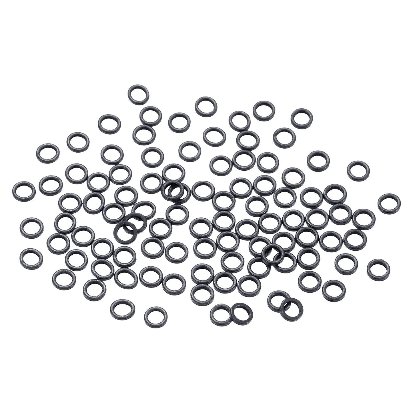 WJIAAA 100 Pack Fly Fishing Tippet Rings, 2.5mm Stainless Steel Low-Vis Fly Fishing Connectors for Trout Grayling Salmon Crappie Bluegill