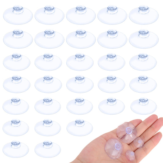 JJUNW 30 Pack Suction Cups for Glass, Small Plastic Sucker for Home Kitchen Bathroom Decoration Window (Assorted Sizes 0.8 & 1.2 & 1.8 Inch）