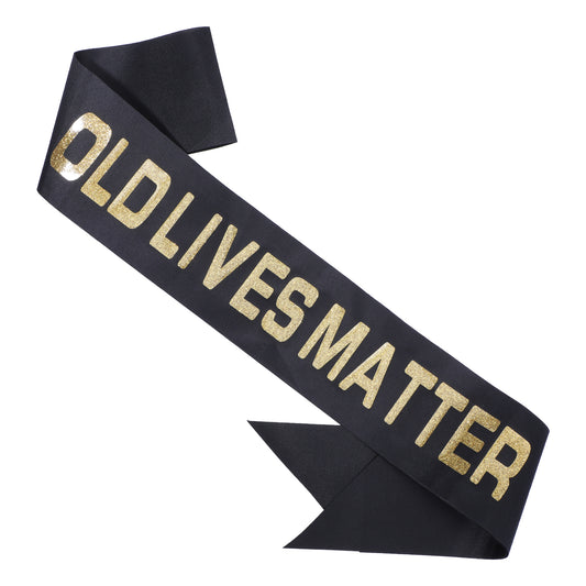 Amaxiu Old Lives Matter Birthday Sash, Glitter Letter Birthdays Sash, Funny 50th 60th 70th 80th 100th Birthday Retirement Party Decorations for Adults Women Men