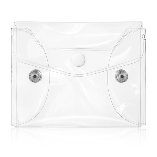 AOZUO Transparent Makeup Bag, Waterproof PVC Cosmetic Bags Portable Clear Organizer Pouches Case Multifunctional Reusable Travel Toiletry Bag with Snap Closure Different Size(1Pcs)