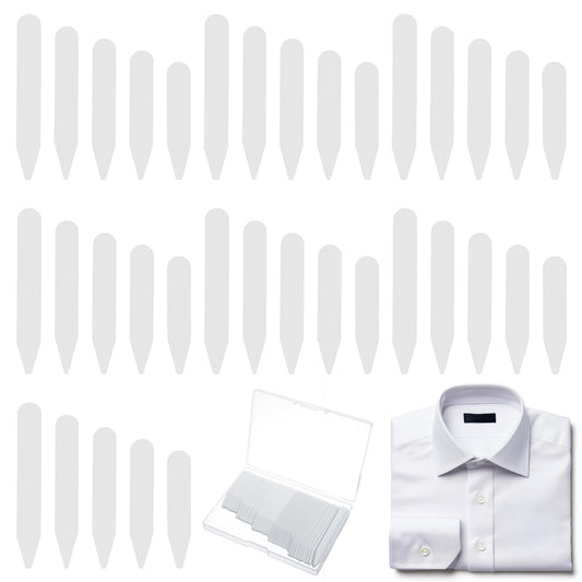 BOHUIZ 150 Pcs Plastic Collar Stays for Men's Dress Shirts, 2" 2.2" 2.4" 2.6" 2.8" Waterproof Invisible Shirt Collar Stays for Men