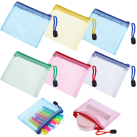 LXUEJIE 6 PCS Mesh Zipper Cosmetic Bags, Small Mesh Zipper Pouch Bag for Purse, Meshs Makeup Pouch, Pencil Case Mini Meshs Bags with Zippers, Size 4.7" x 4" Travel Pouches for Daily Toiletrie
