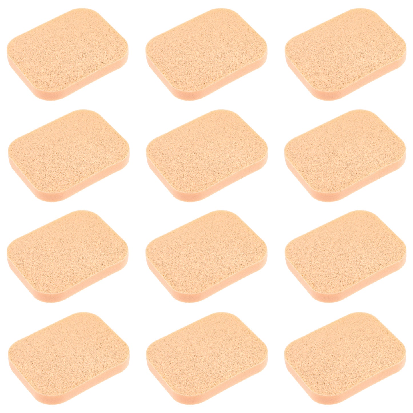 TIESOME 12 Pcs Foundation Sponge for Liquid Makeup, Powder Sponge Flat Makeup Sponges, Skin Tone Square Blender for Foundation, Concealer & Powder