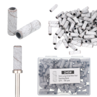 BOHUIZ 100Pcs (240 Grit White) Sanding Bands Nail Drill Bit, Professional Nail Sanding Band for 3.1mm Small Mandrel Bit Manicure Tools for Acrylic Nails Gel Removing Shaping Manicures and Pedicure