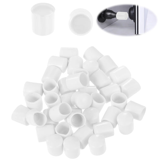 cobee 40 Pcs Door Stop Rubber Tip Replacement, 0.39inch Rubber Door Stopper Spring Door Stop, Door Stoppers for Wall and Floor Protection(White)