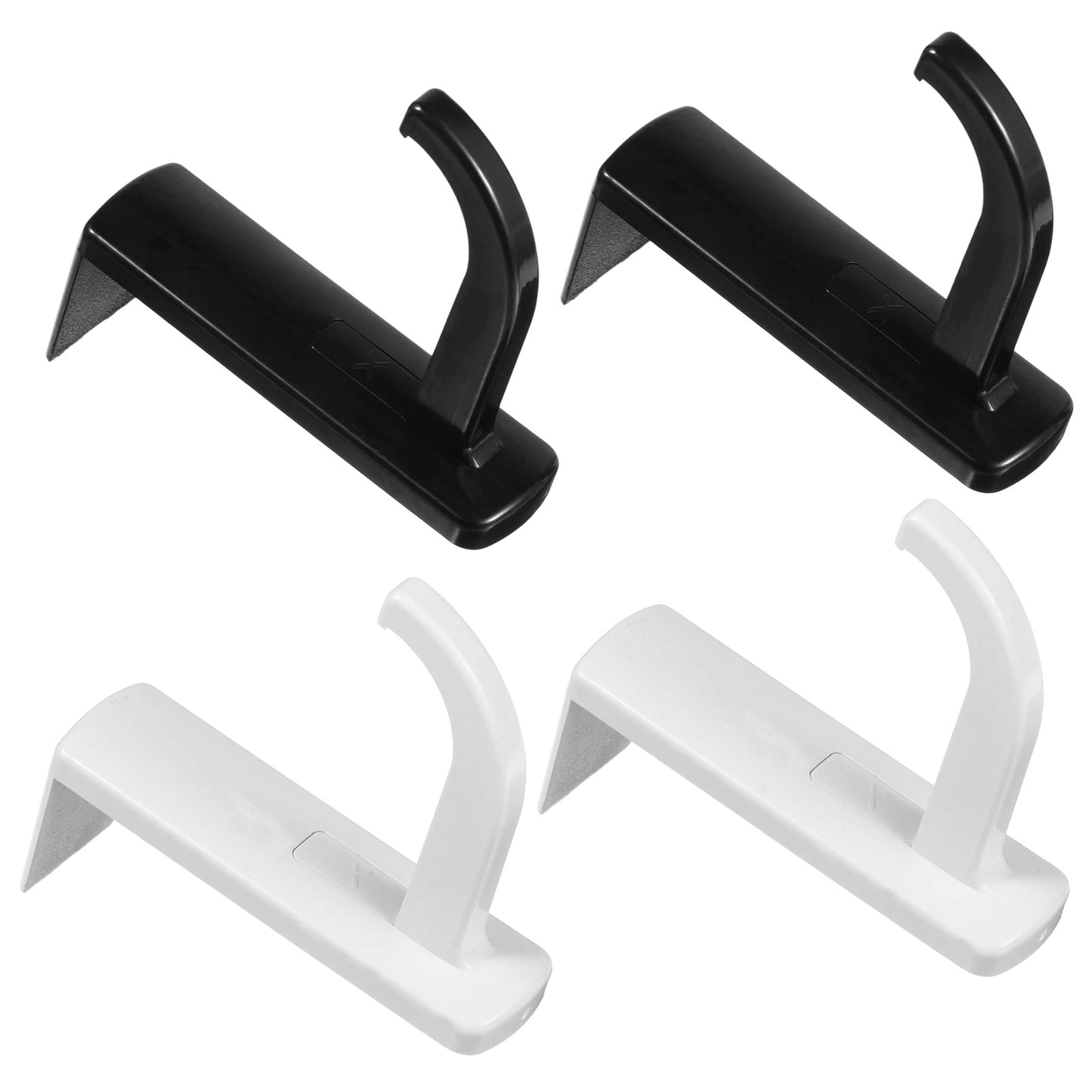 Yuanchu 4 Pack Monitor Headphone Stand Hook, Adhesive Headset Holder Hanger Gaming Earphones Hanger for Monitor Screen Edge, Desk, Wall Mount to Save Space, Over Ear Earphone Gaming Accessories