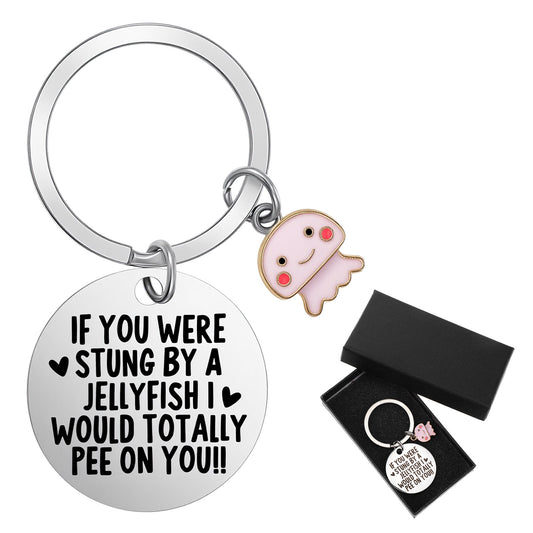 Jeffdad Friendship Keyrings Gifts for Women Best Friend Birthday Christmas Presents Funny Keychain Unique Friendship Gift(Pink)
