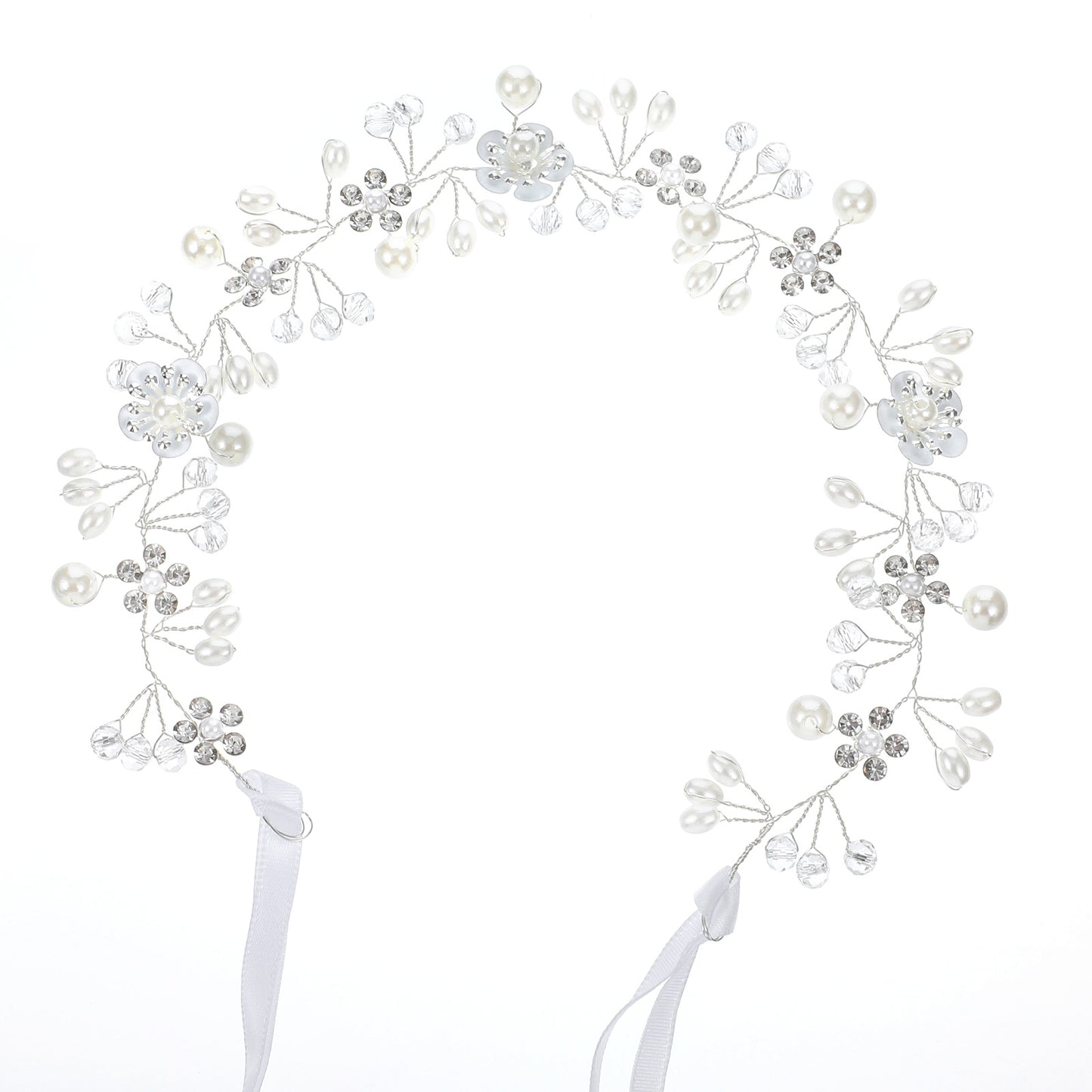 IANFAN Pearl Flower Girl Headpiece