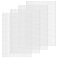 JIYIN 4 Pcs 7 Count Plastic Mesh Canvas Sheets for Embroidery, Plastic Needlepoint Canvas, Eye Mesh for Acrylic Yarn Crafting Knit Crochet Projects and Make Aquarium Dividers(White 11.8×7.9'')