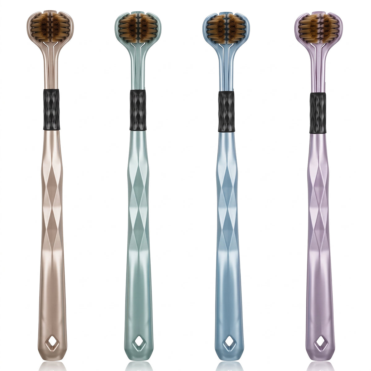 SULIKJHUI 3 Sided Toothbrush, 360 Toothbrush, 4 Pcs 0.1mm Soft Bristles