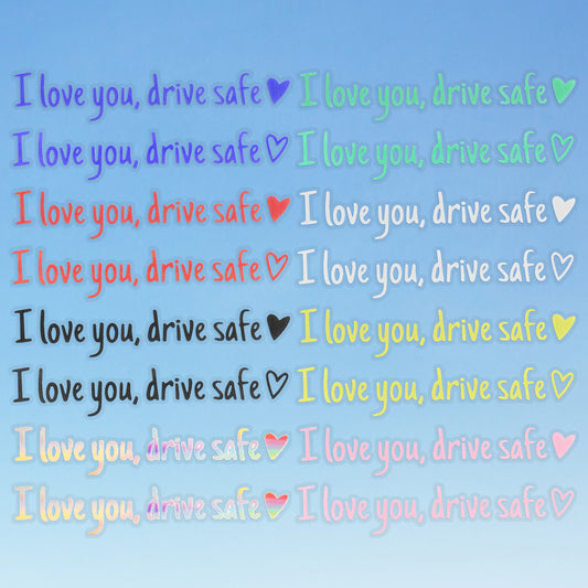 Molain 18PCS I Love You Drive Safe Sticker, Vinyl Cute Car Decals Multicolor Rearview Mirror Decor Funny Auto Accessories for Women Cute Vehicle Window Decal