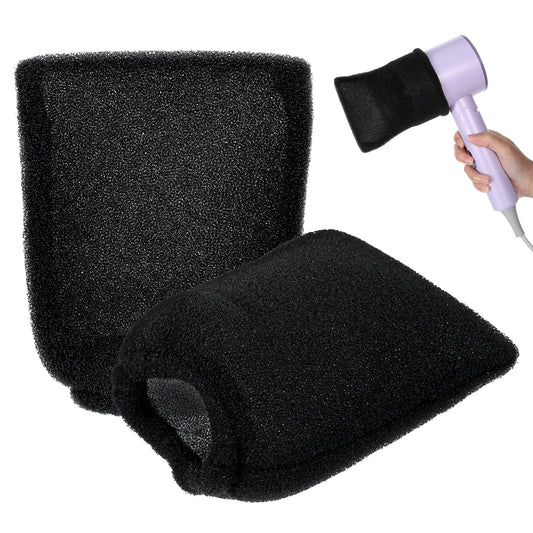 HJZHII 2 Pack Hair Dryer Sock Diffuser Cover, Sponge Hair Dryer Cover Universal Hot Soft Sock Diffuser Attachment with Elastic Band for Home Travel Hotel Hairstyling Accessories
