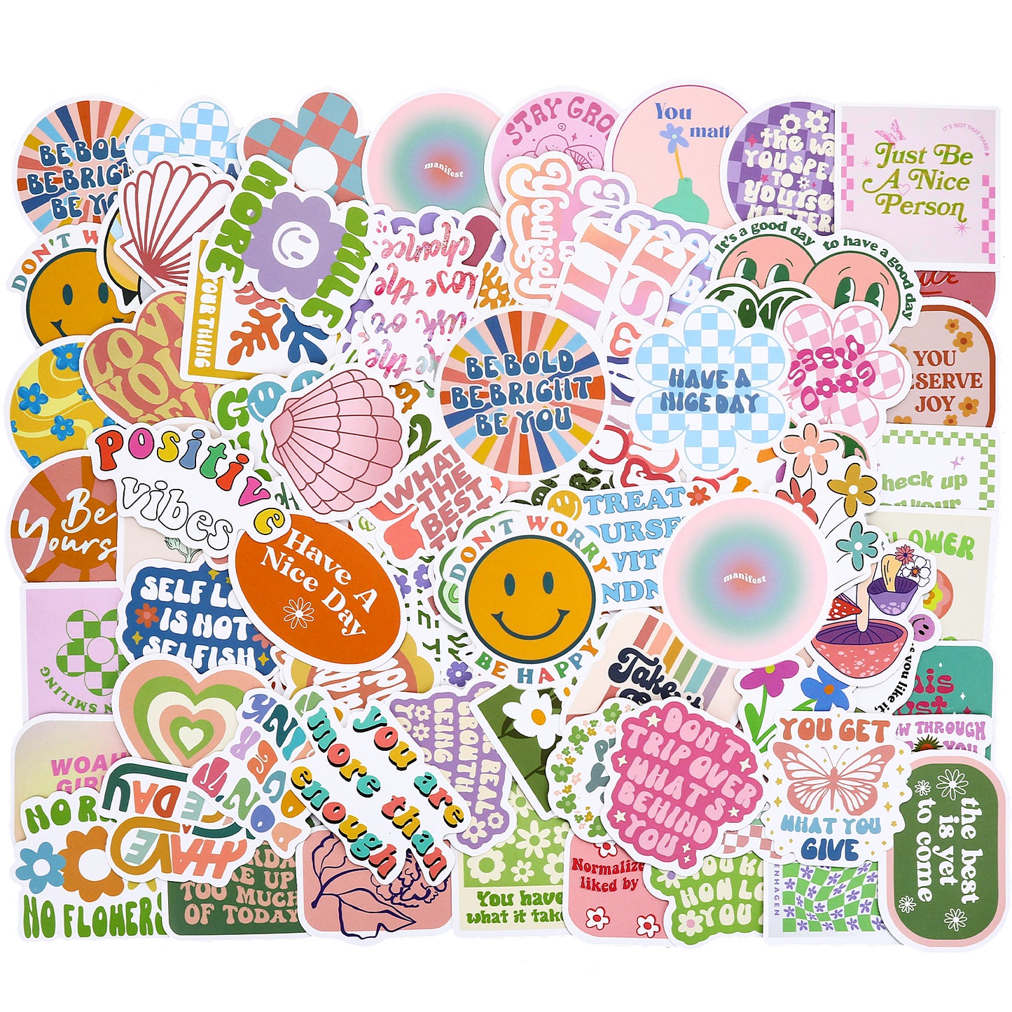 Molain Inspirational Stickers,100Pcs Motivational Stickers Waterproof Positive Laptop Stickers Vinyl Laptop Stickers for Scrapbooking Journal Teens Students Adults Teachers Water Bottles