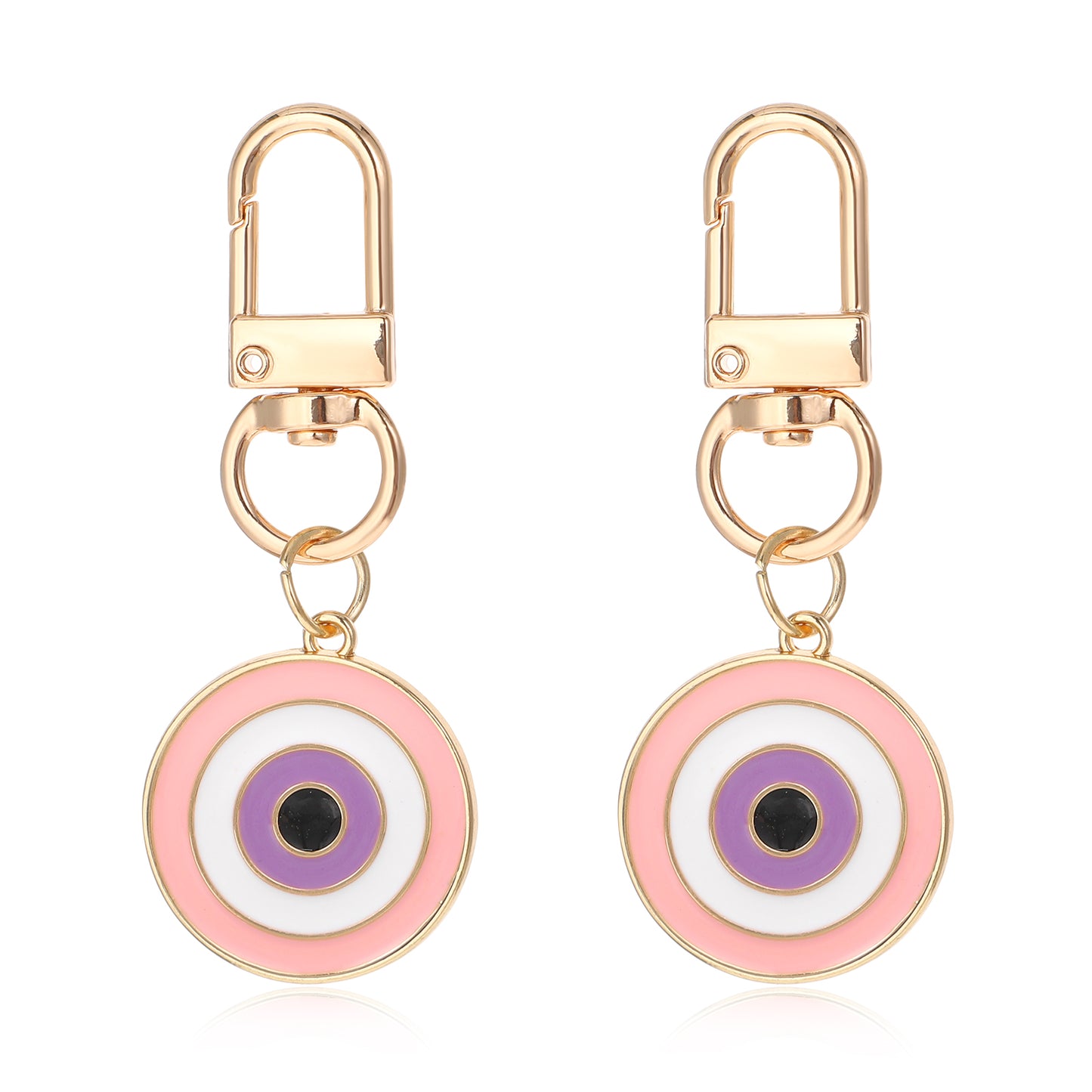 Yuanchu 2Pcs Colorful Evil Eye Keychains, Good Luck Amulet Protection Car Key Chain Bag Purse Keychain for Women and Men