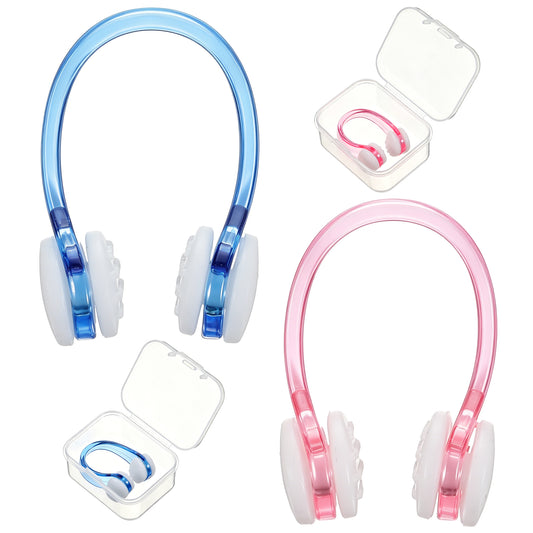 HJZHII 4Pcs Swimming Nose Clips, Soft Silicone Swim Nose Plugs Non-Slip Waterproof Swimming Noses Clip with Storage Cases for Adults Children Pool Training Diving Swimming Water Sports