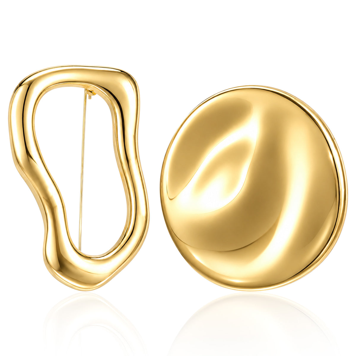 HJZHII 2PCS Gold Irregular Brooch Pin, Vintage Geometric Brooches Pins