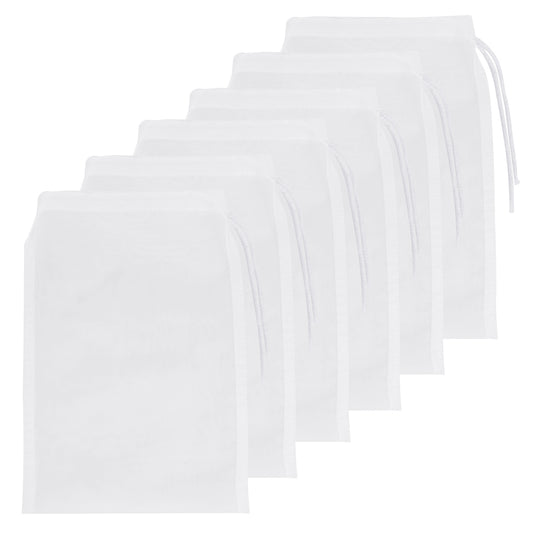 Molain Aquarium Filter Bags, Fish Tank Media Mesh Filter Bag High Flow Fine Mesh Net with Plastic Zipper for Fish Tank Bio Balls, Pelletized Carbon (9x5Inch) White 6Pcs