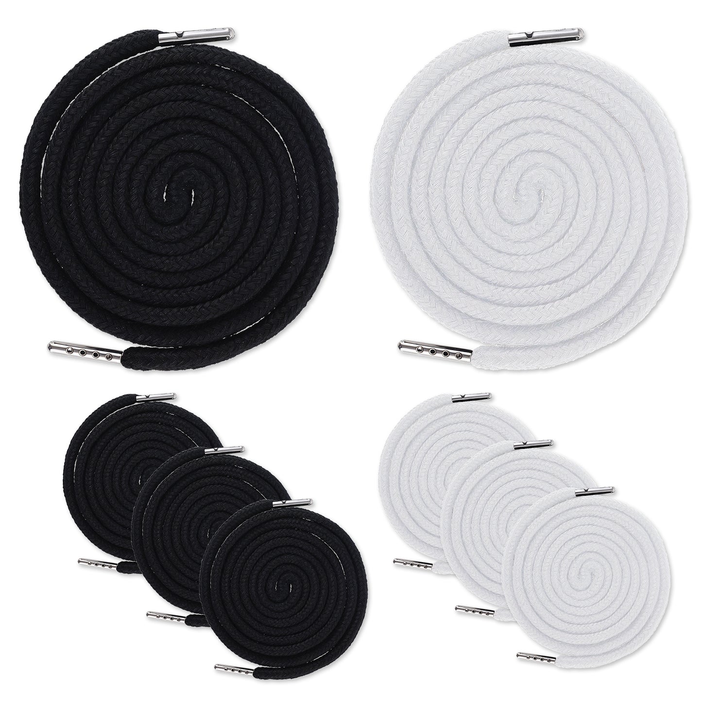 cobee 6 Pcs Hoodie String Replacement String, Long Drawstring Replacement, Hooded String Sweatpants Sweatshirt, Hoodie String, Pants Drawstring Replacement(White and Black)