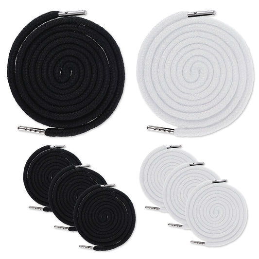 cobee 6 Pcs Hoodie String Replacement String, Long Drawstring Replacement, Hooded String Sweatpants Sweatshirt, Hoodie String, Pants Drawstring Replacement(White and Black)