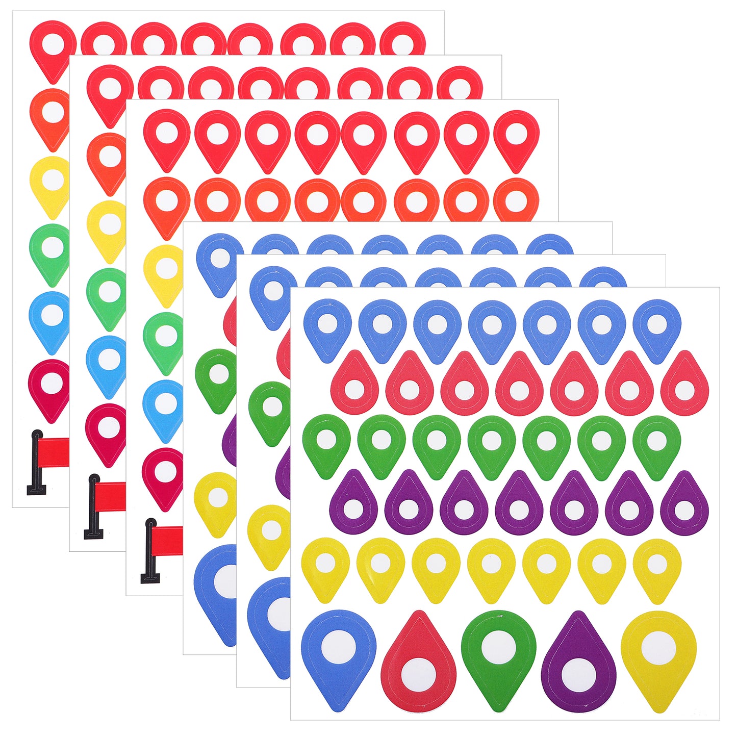 WJIAAA 336pcs Map Location Markers, Self Adhesive Map Location Stickers for Marking Camping Adventure Sites Travel Destinations