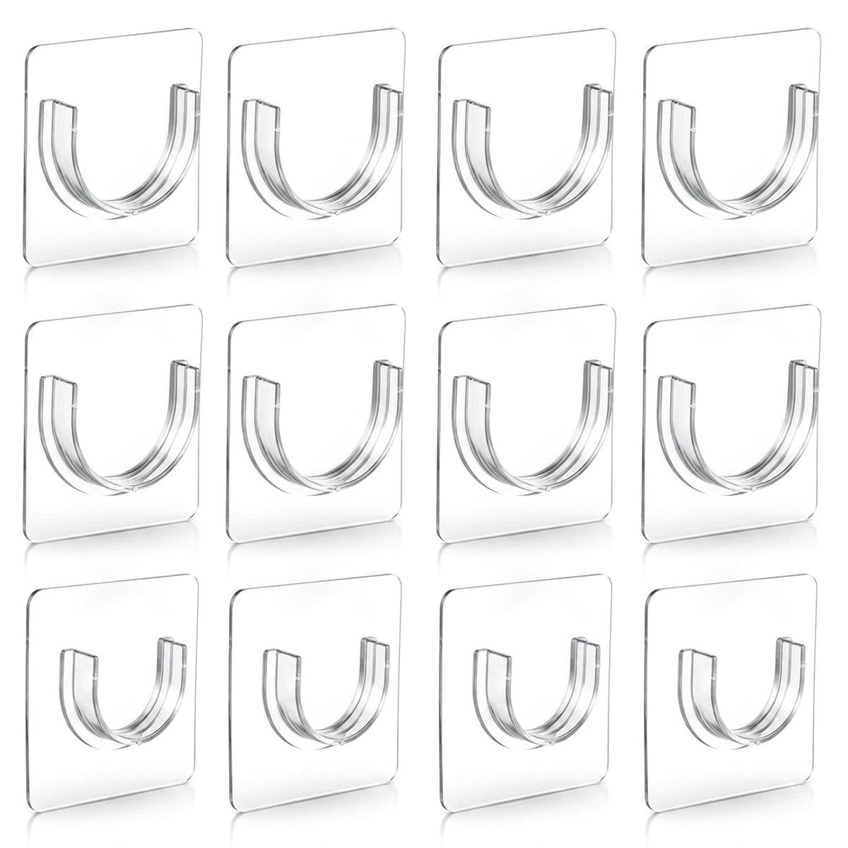 LXUEJIE 12PCS Shower Rod Holder,Strong Adhesive No Drill Curtain Rod Holder