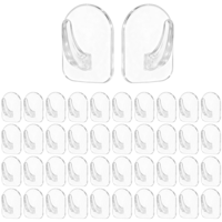 IANFAN 40 Pcs Clear Adhesive Wall Hooks for Hanging, Reusable Seamless Hooks Transparent Sticky Hook with Non Marking Sticker Acrylic Sticky Hangers for Home Kitchen Bathroom Bedroom Office