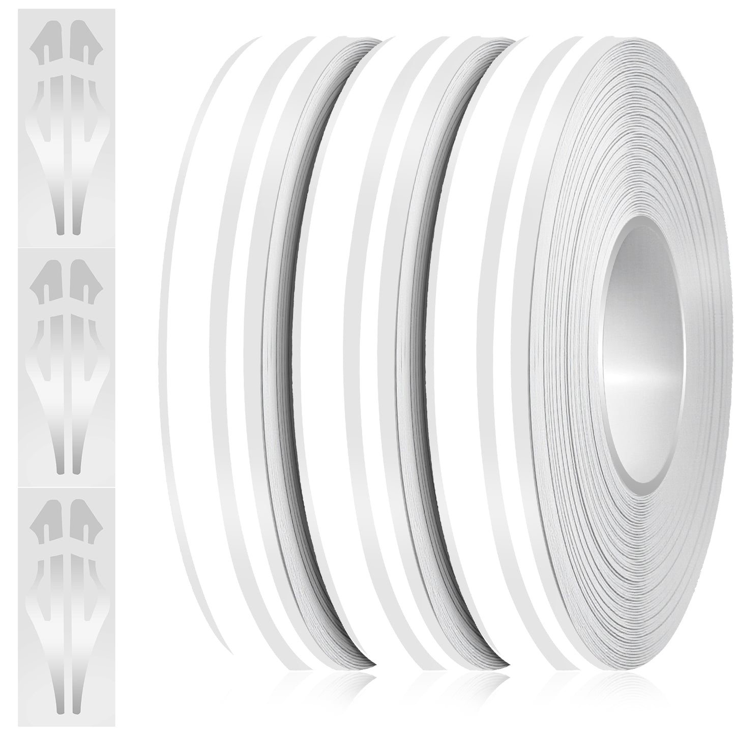 XLIUAX 3 Rolls Decorative Strips Car Film Car Body Side Car Racing Pinstripe Sticker for Bumper Motorcycle Sticker Bicycle Sticker, 9.8 m (Silver)