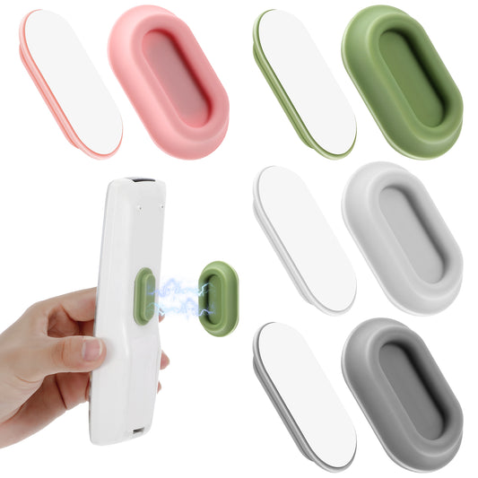 HJZHII Magnetic Remote Control Holder Wall Mount, 4 Pack Self-Adhesive Silicone Organizer Storages No Drilling TV Remote Holders for Home Office Fan Air Conditioner Organizers(4 Color)