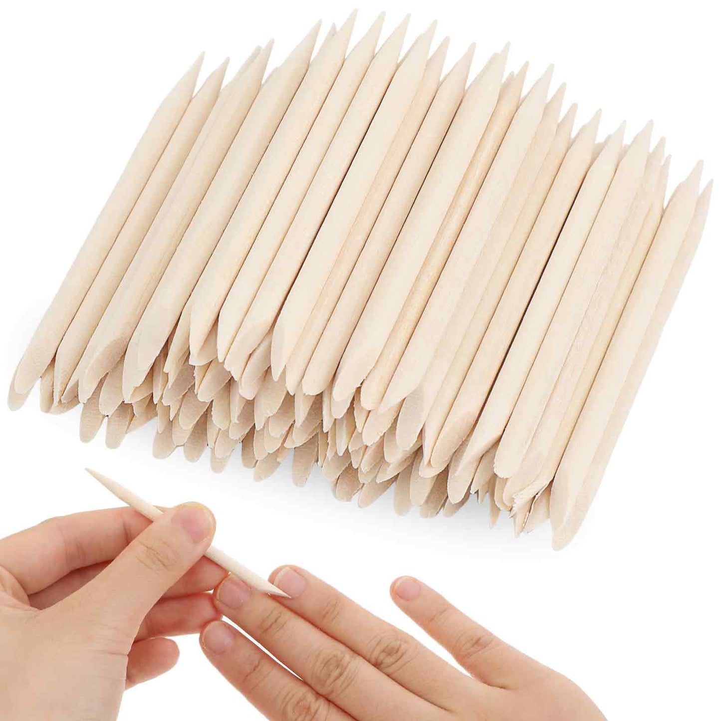 Giantree 200 Pcs Orange Sticks for Nails, Multifunctional Wood Cuticle Pusher Sanding Sticks, Double Head Cuticle Pusher Remover 2.95 Inch Manicure Pedicure Tool for Manicure & Pedicure