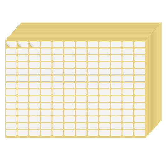 Andibro 2520 Pcs White Labels Sticker, Removable Rectangular Labels Small Sticky Labels Blank Self Adhesive Labels Writable Price Tags for Envelopes File Folders Jars Boxes (9 * 16MM) 15 Sheets(C)