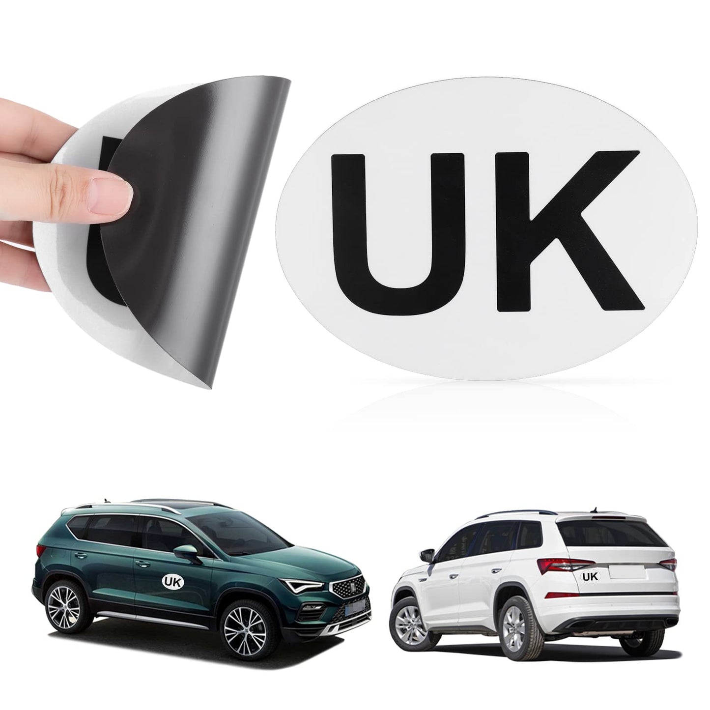 cobee UK Magnetic Car Sticker, 2 Pcs UK Car Stickers for Driving in Europe European Road Legal, UK Car Number Plate Waterproof Vinyl Stickers for Europe Vans Trucks after Brexit United Kingdom Symbol