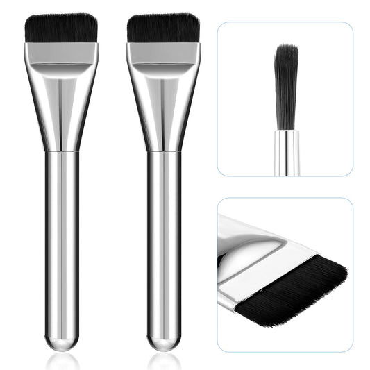 Amaxiu 2 Pcs Flat Foundation Brush for Makeup, Foundation Brush for Liquid Make Up Concealer Brush Foundation Contour Brushes for Blending Liquid Cream, Mineral Makeup, Concealer Highlighting