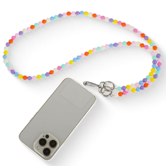 Giantree Universal phone Lanyard, Colourful Mobile Phone Chain Beads with 2Pcs Back Patch Phone Pendant Wrist Strap Compatible with Most Cell Phones Mobile Phone Case