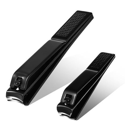 HJZHII 2 Piece Nail Clippers Set, Matte Stainless Steel Nail Clipper for Men Professional Ultra Sharp Sturdy Fingernail Toenail Clipper Cutters for Men Women Gift