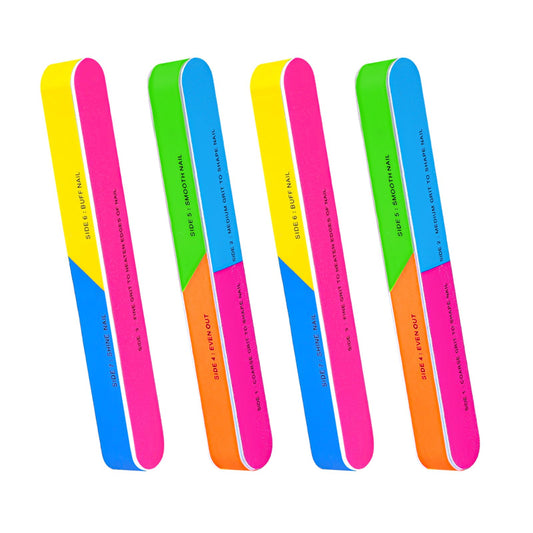 Bewudy 4 Pcs Nail Buffer Block, 7 in 1 Upgraded Buffer Nail File for Natural Nails Shine Smoother, Polisher Fingernail Files Buffer Manicure Tool(4 Pcs Set)
