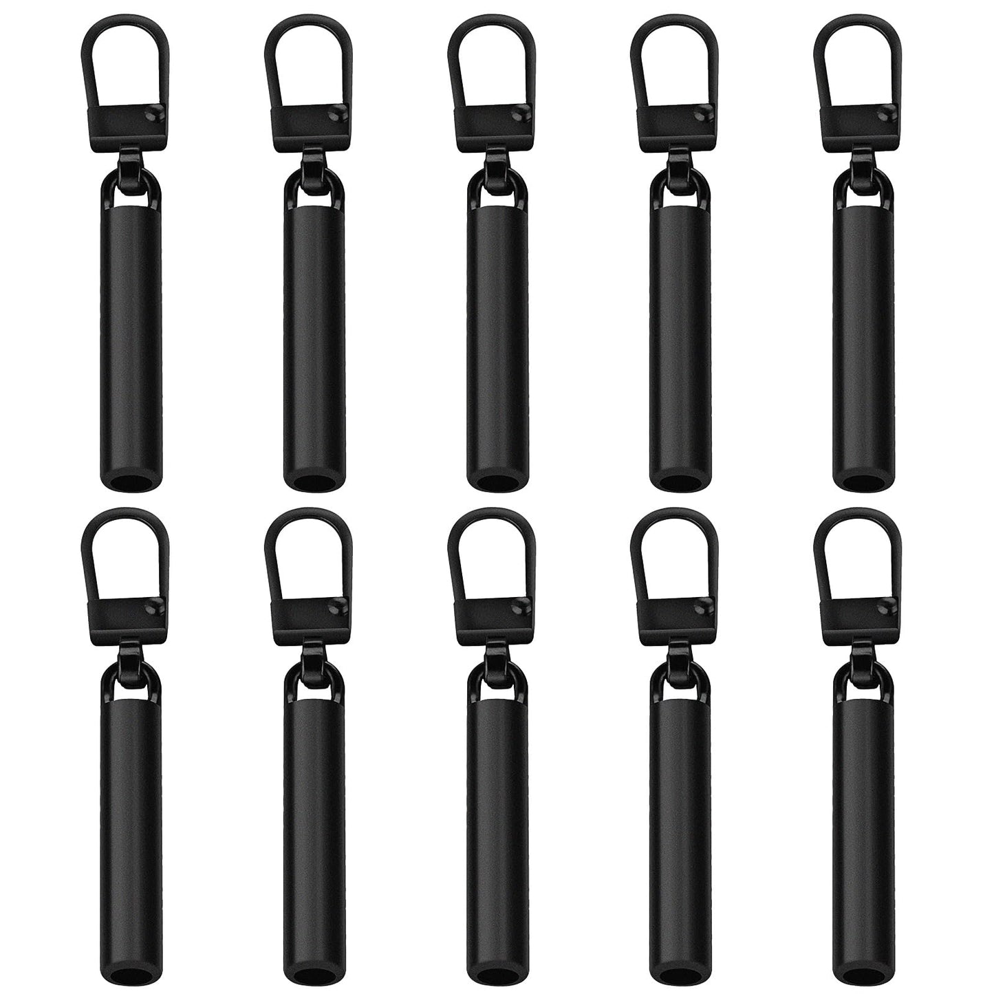 simarro 10 Pcs Zipper Pull Replacement, Detachable Zipper Repair Kit Zipper Head, Upgraded Heavy Duty Zipper Repair for Clothing Jackets Boots Purse Luggage (Black)
