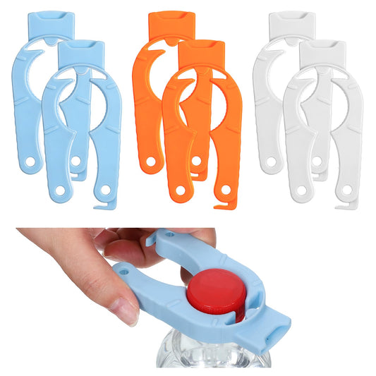 JJUNW 6Pcs Plastic Bottles Cap Opener, Plastic Bottle Cap-Opener, for Arthritic Hands Multi-Purpose Gripper Water Bottle-Opener Easy-Twist Jar Opener Tool for Kitchen, Camping & Outdoor Use