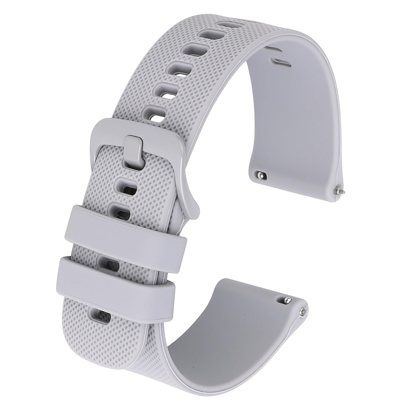 Andibro Silicone Watch Bands, Quick Release Watch Straps Waterproof Sport Watchbands Soft Rubber Replacement Straps with Metal Buckle for Men Women (20mm, Grey)