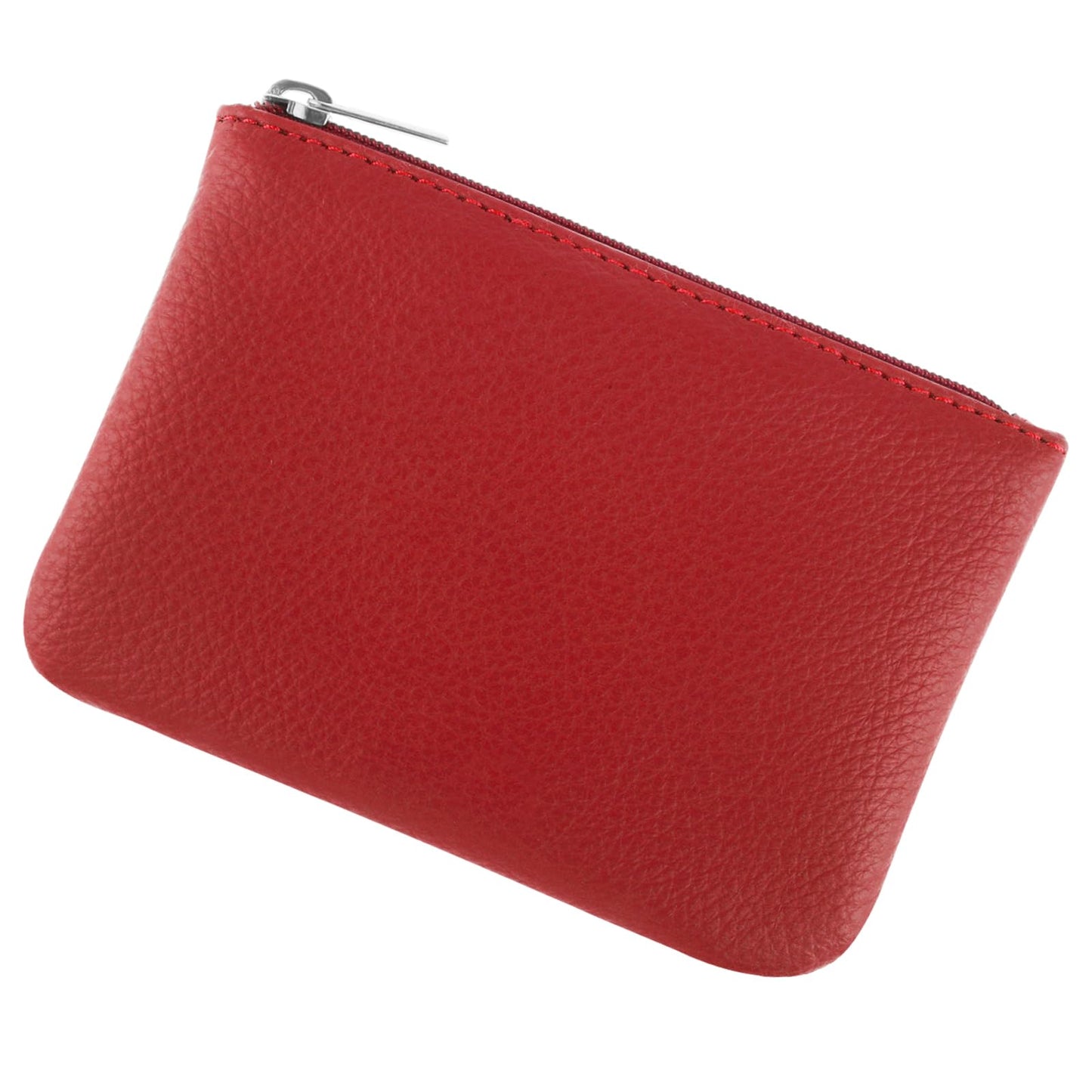 simarro Coin Purse, Vegan Leather Lychee Pattern Zipper Change Purse Portable Coin Wallet Mini Change Holder for Women Coin Pocket for Women Credit Card Folded Bills ID Key Headset Lipstick(Red)