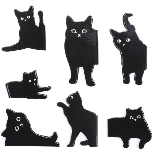 Bewudy Magnetic Bookmarks, 7 Pieces Assorted Cute Book Markers Clip Set, Cat Bookmark for Cat Lovers, Kawaii Cat Magnet Page Markers for Teachers School Home Office (Set 3)