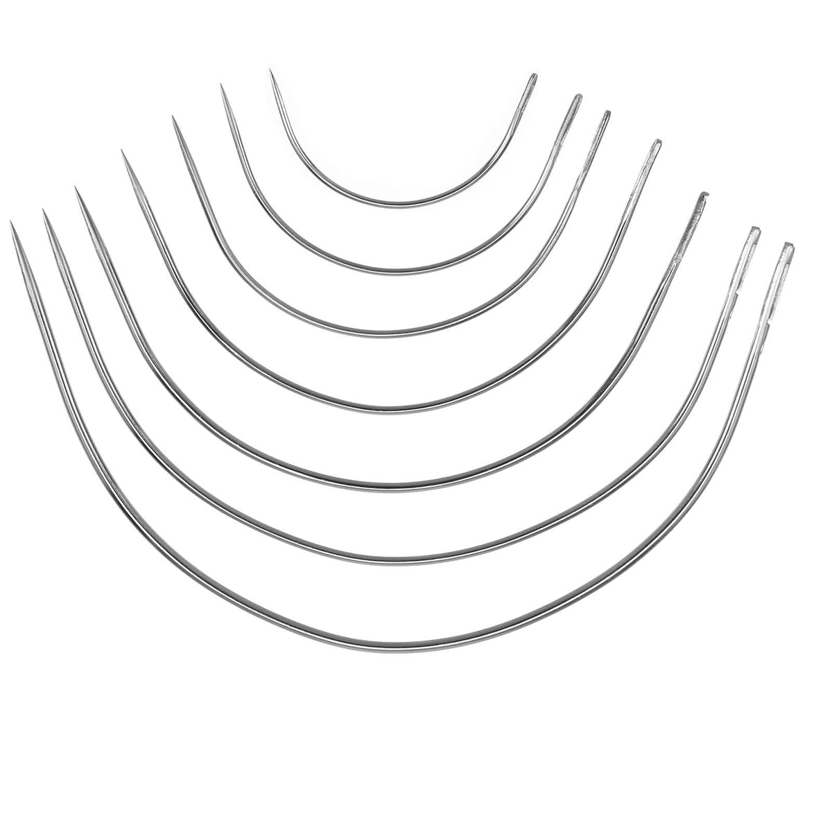 JJUNW 42 Pcs Curved Needle Set, 7 Size Curved Sewing Needle for Hand Sewing