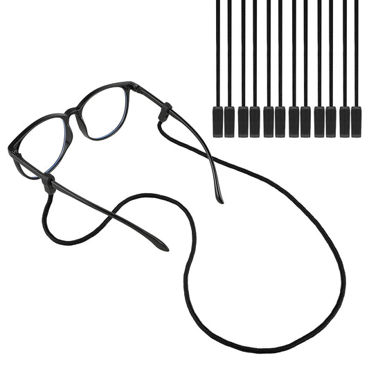 JIEYAO 6Pcs Eyeglasses Strap for Sports, Eye Glasses Holders Around Neck,No Tail Sunglasses String Anti-Slip Eyewear Retainer(Black)