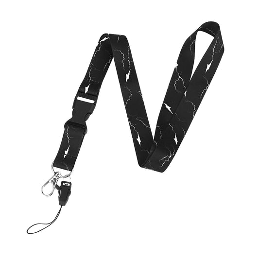 Badge Lanyards for Women, Black Marble Lanyard with Swivel Lobster Clasp, Neck Lanyard with Removable Buckle,Lanyards for Keys, Mobile Phone,Badge Holders Lanyard for Teachers Nurse Employees Students