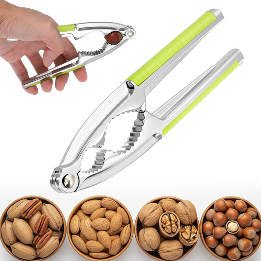 SHENLIU Nutcracker, Nut Crackers for All Nuts Heavy Duty Walnut Cracker with Non-Slip Handle Metal Nutcracker for Walnut Hazelnut Almonds Pecan Pistachios Seafood