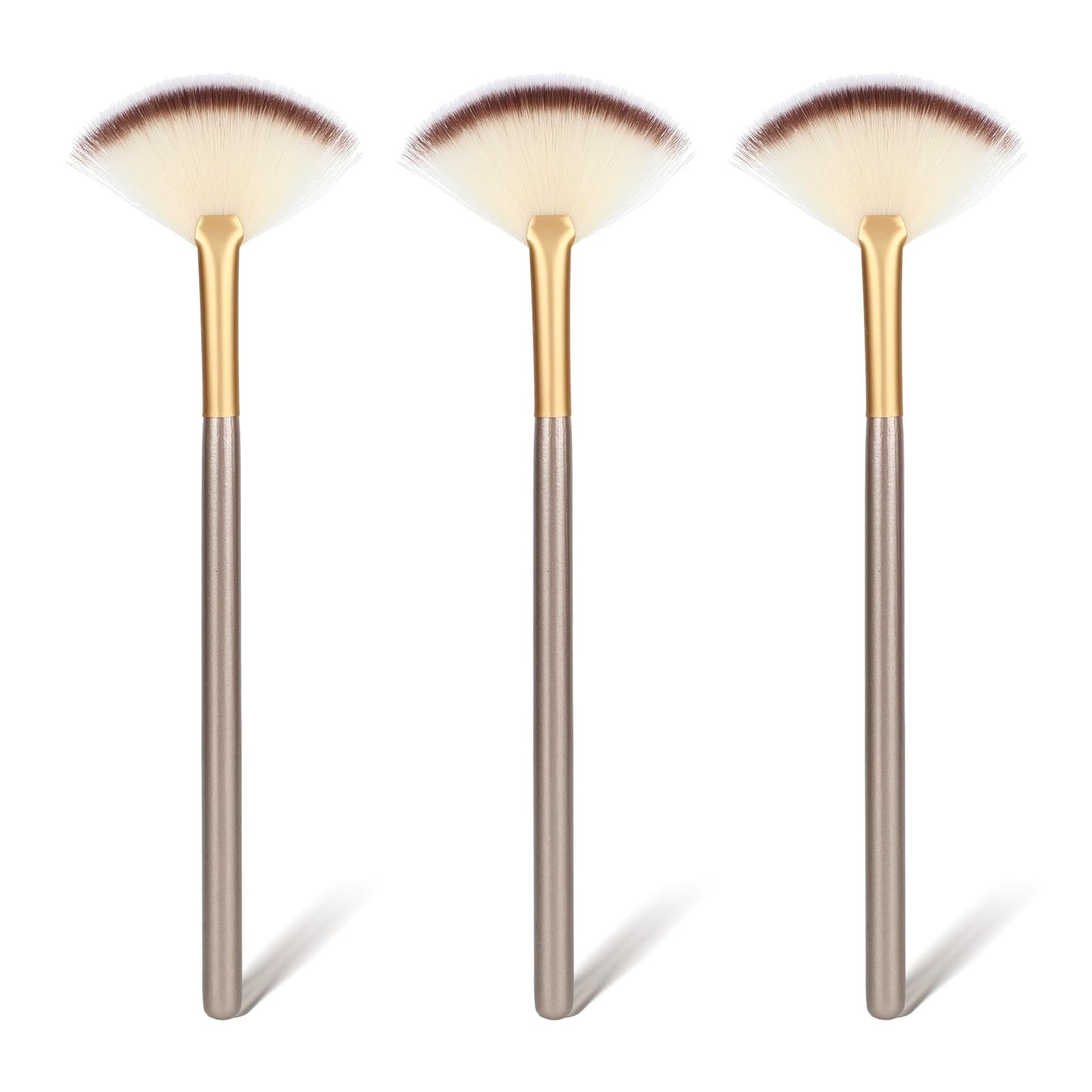 AOZUO Pack of 10 mask brushes, fan brushes, cosmetics, mask brush, face applicator brush, fan, soft brushes, fan cosmetic brushes, make-up tools for beauticians, cosmetics, women, girls