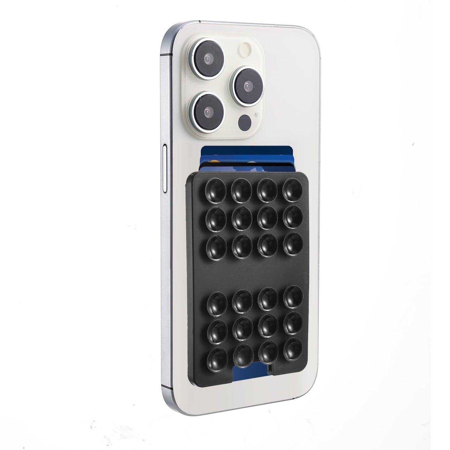 Silicone Suction Phone Case Adhesive Mount, Hands Free Suction Phone Card Holder Phone Sticky Grip Strong Grip Holder Silicone Adhesive Phone Accessory for Selfies Videos All Smartphones(Black)