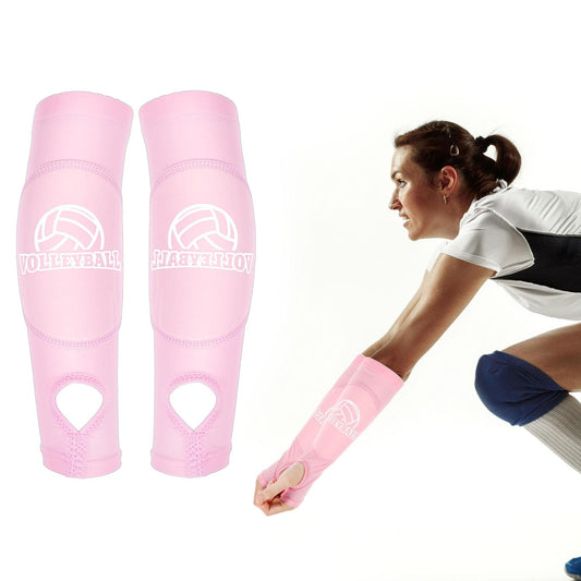JIEYAO Volleyball Arm Sleeves Passing Forearm Sleeves with Protection Pad and Thumbhole Volleyball Arm Pads for Women Youth Wrist Guard(pink)